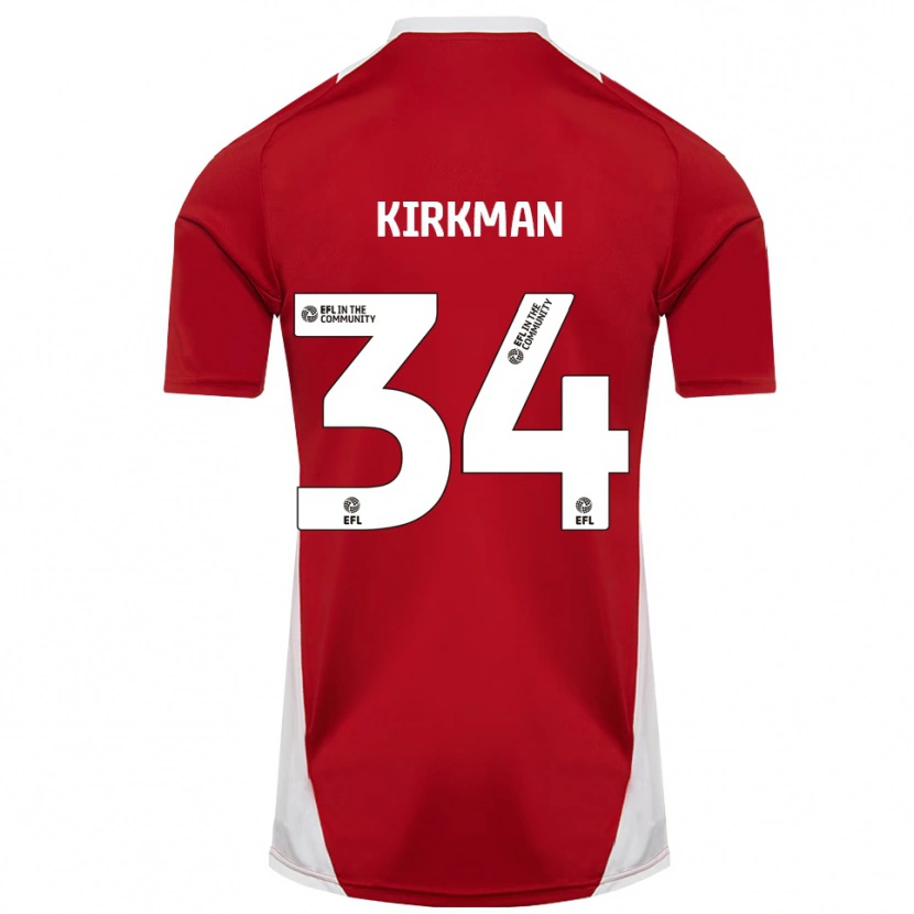 Danxen Herren Billy Kirkman #34 Rot Weiß Gold Heimtrikot Trikot 2025/26 T-Shirt Österreich