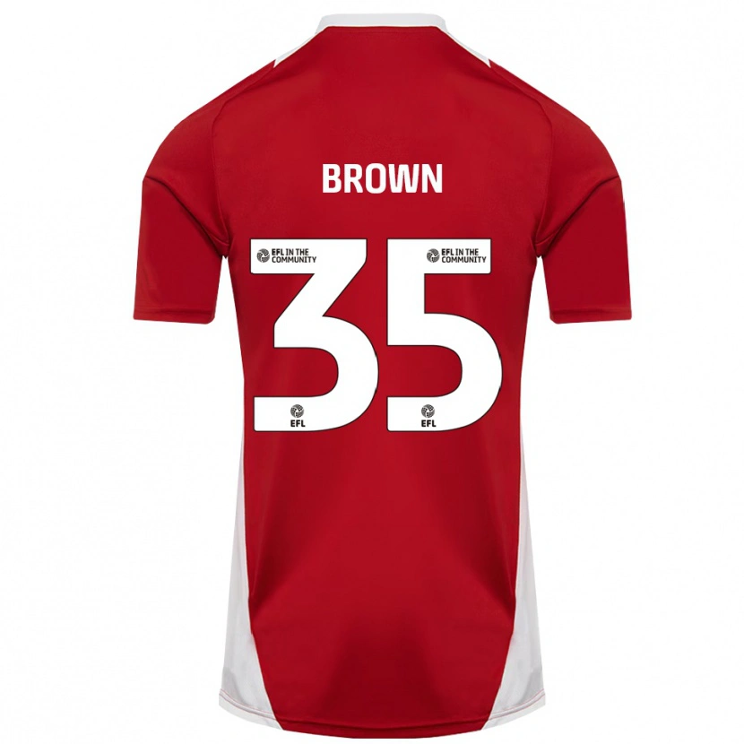 Danxen Herren Jaxon Brown #35 Rot Weiß Gold Heimtrikot Trikot 2025/26 T-Shirt Österreich