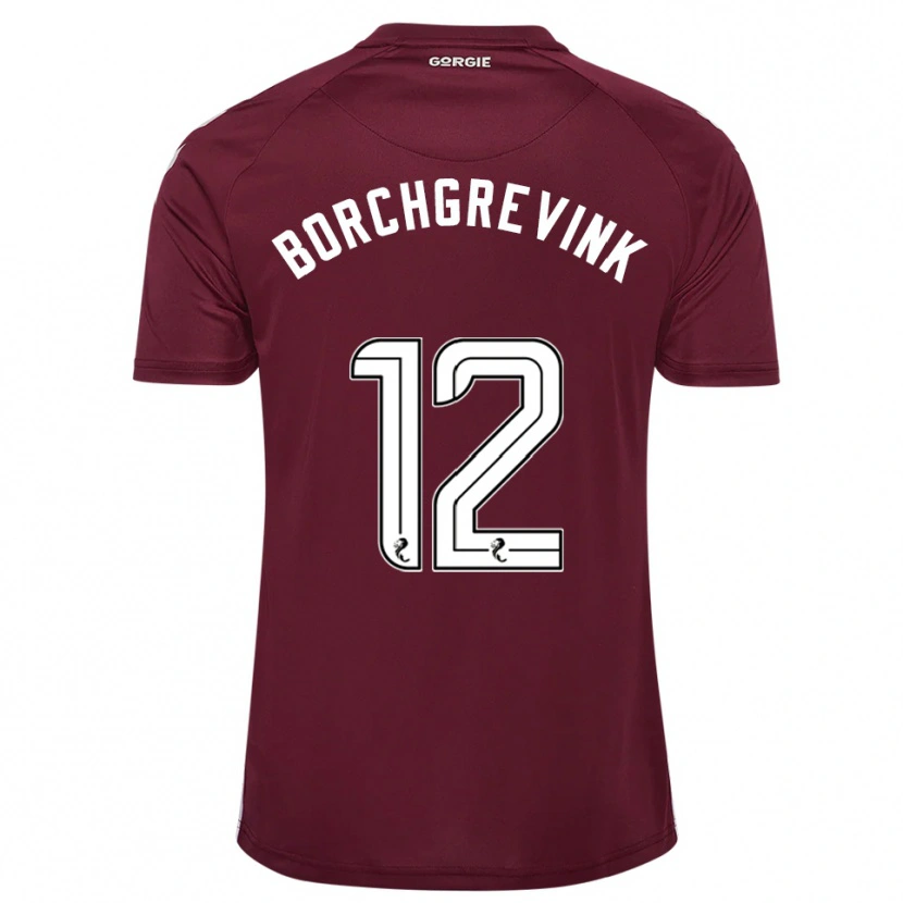 Danxen Herren Christian Borchgrevink #12 Burgunderrot Weiß Heimtrikot Trikot 2025/26 T-Shirt Österreich