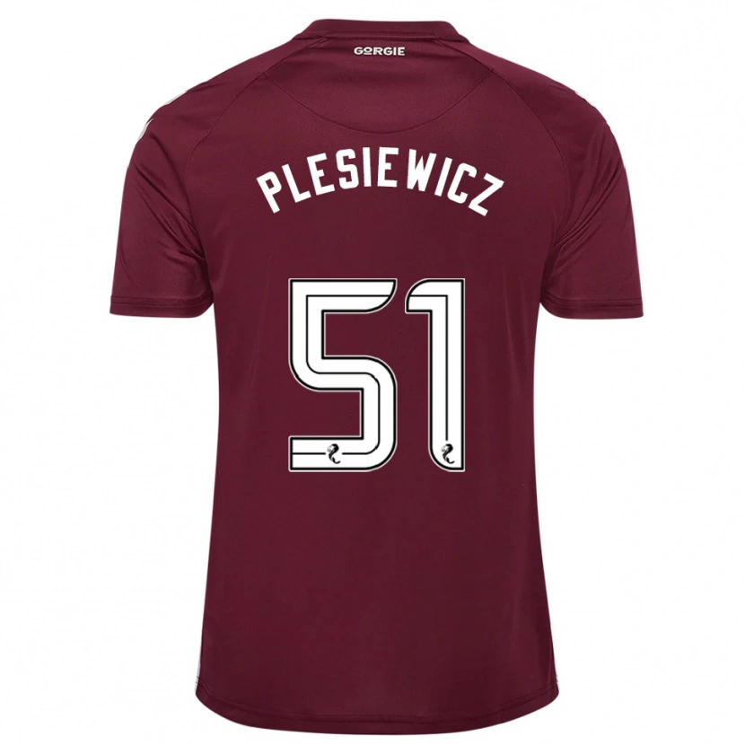 Danxen Herren Szymon Plesiewicz #51 Burgunderrot Weiß Heimtrikot Trikot 2025/26 T-Shirt Österreich