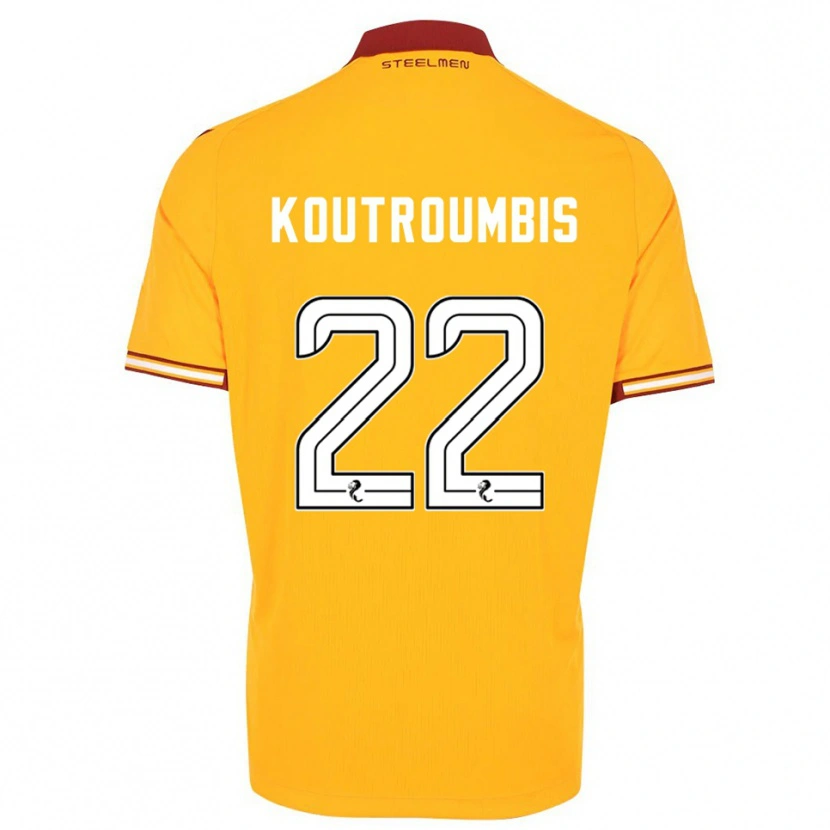 Danxen Herren John Koutroumbis #22 Gelb Burgunderrot Heimtrikot Trikot 2025/26 T-Shirt Österreich