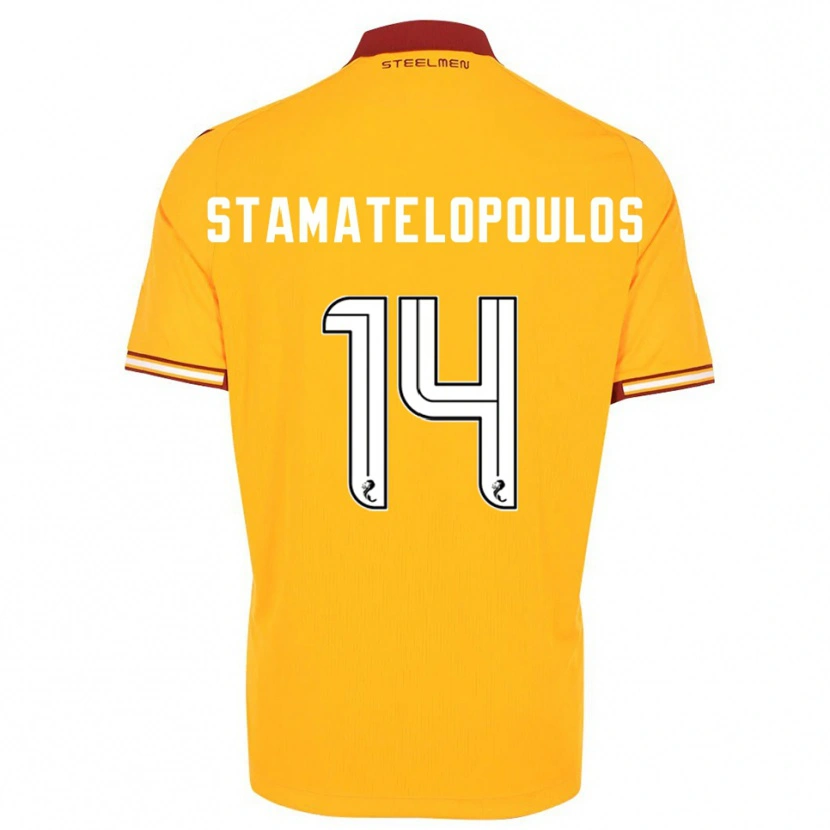 Danxen Herren Apostolos Stamatelopoulos #14 Gelb Burgunderrot Heimtrikot Trikot 2025/26 T-Shirt Österreich