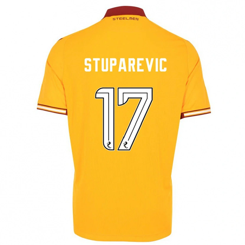 Danxen Herren Filip Stuparevic #17 Gelb Burgunderrot Heimtrikot Trikot 2025/26 T-Shirt Österreich