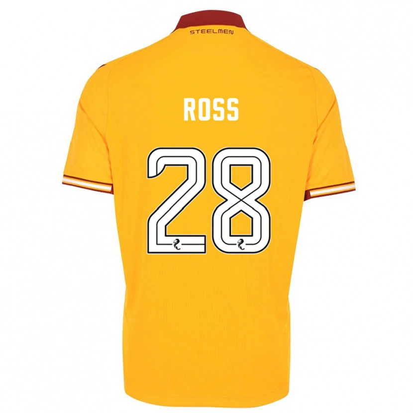 Danxen Herren Luca Ross #28 Gelb Burgunderrot Heimtrikot Trikot 2025/26 T-Shirt Österreich