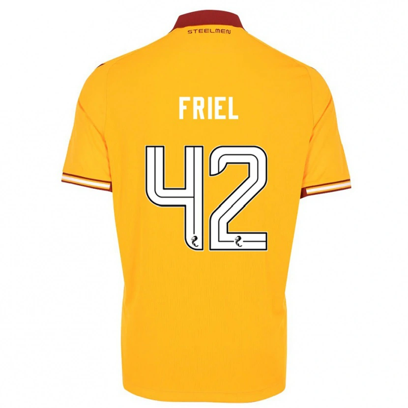 Danxen Herren Jon-Joe Friel #42 Gelb Burgunderrot Heimtrikot Trikot 2025/26 T-Shirt Österreich