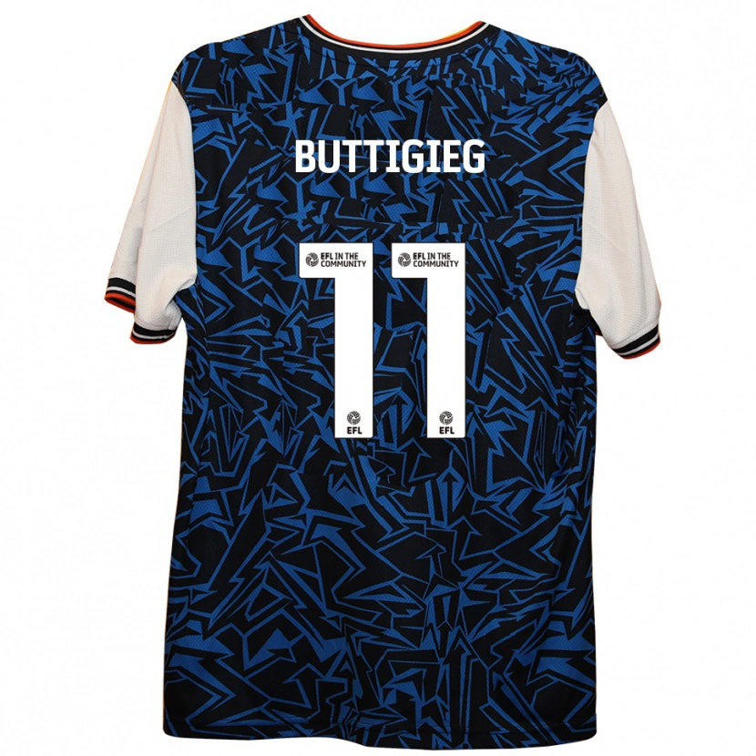 Danxen Herren Fiona Buttigieg #11 Blau Schwarz Weiß Auswärtstrikot Trikot 2025/26 T-Shirt Österreich