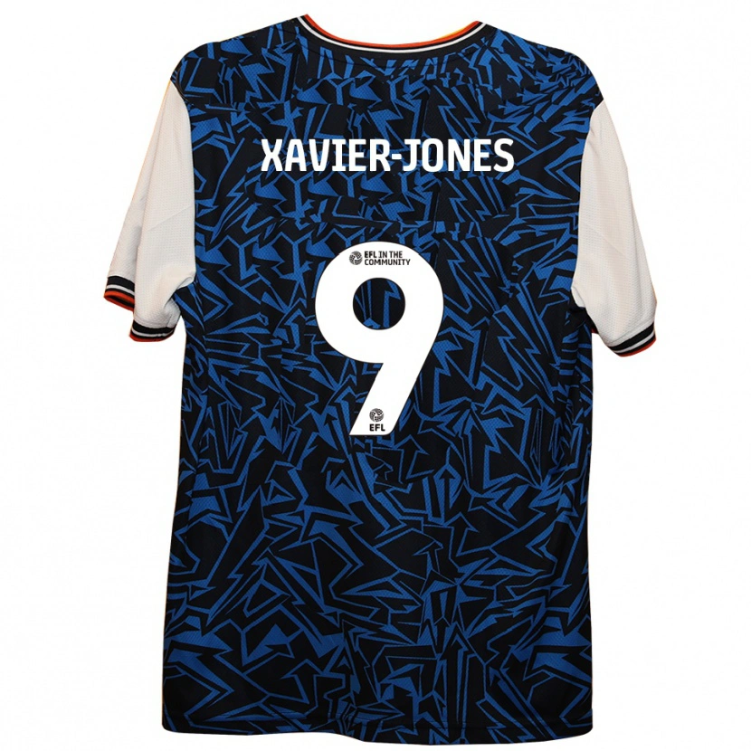 Danxen Herren Tate Xavier-Jones #9 Blau Schwarz Weiß Auswärtstrikot Trikot 2025/26 T-Shirt Österreich