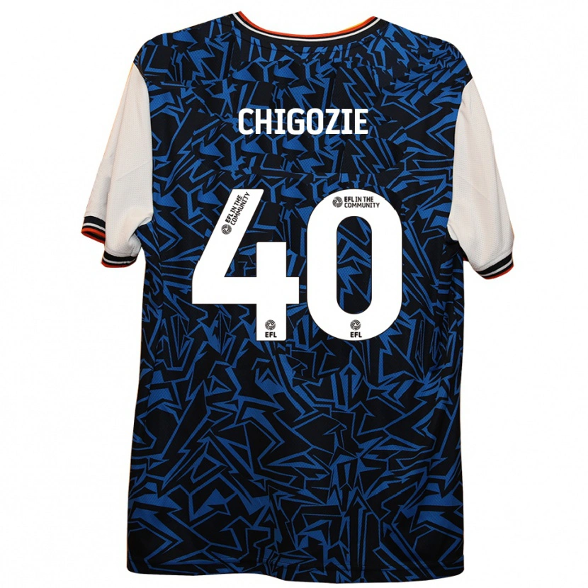 Danxen Herren Christian Chigozie #40 Blau Schwarz Weiß Auswärtstrikot Trikot 2025/26 T-Shirt Österreich