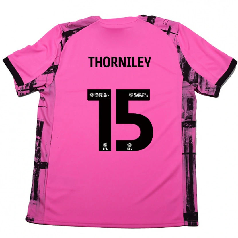Danxen Herren Jordan Thorniley #15 Rosenrot Schwarz Auswärtstrikot Trikot 2025/26 T-Shirt Österreich