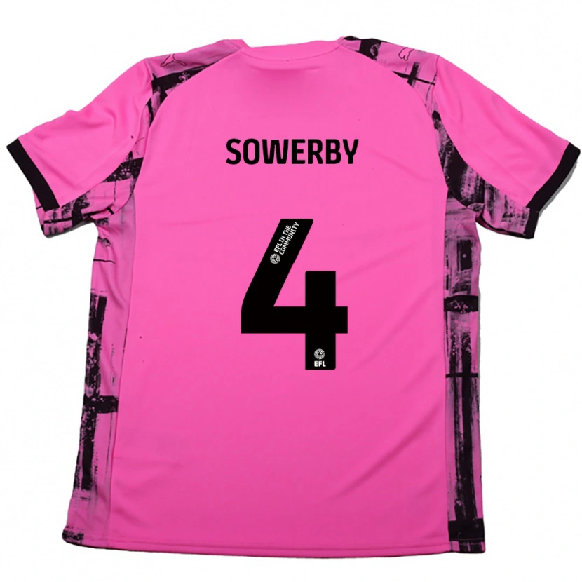 Danxen Herren Jack Sowerby #4 Rosenrot Schwarz Auswärtstrikot Trikot 2025/26 T-Shirt Österreich