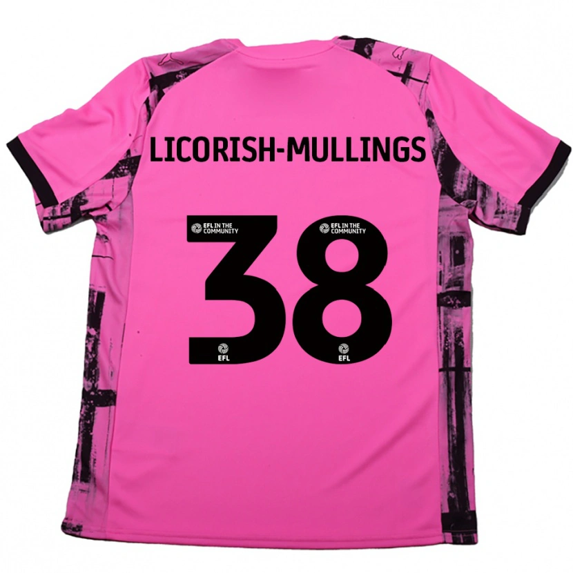 Danxen Herren Kiantay Licorish-Mullings #38 Rosenrot Schwarz Auswärtstrikot Trikot 2025/26 T-Shirt Österreich