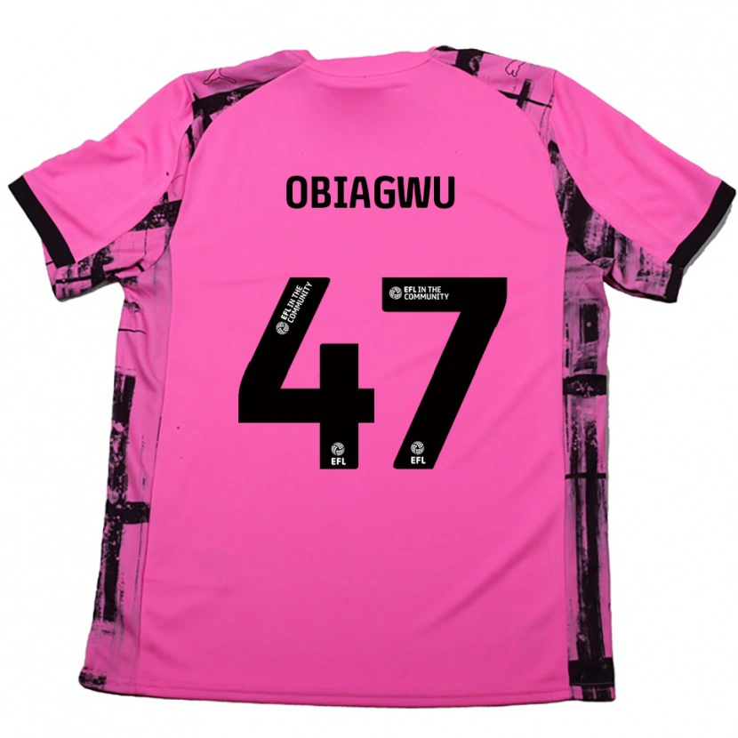 Danxen Herren Fran Obiagwu #47 Rosenrot Schwarz Auswärtstrikot Trikot 2025/26 T-Shirt Österreich