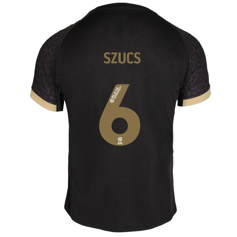 Danxen Herren Kornél Szűcs #6 Schwarz Gold Auswärtstrikot Trikot 2025/26 T-Shirt Österreich