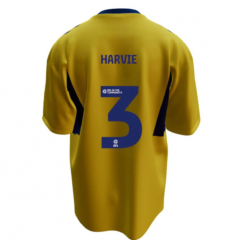 Danxen Herren Daniel Harvie #3 Gelb Blau Auswärtstrikot Trikot 2025/26 T-Shirt Österreich