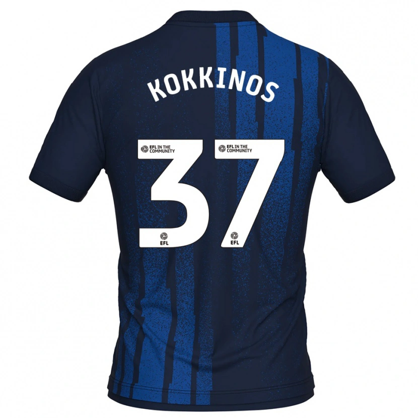Danxen Herren Ronnie Kokkinos #37 Marine Weiß Auswärtstrikot Trikot 2025/26 T-Shirt Österreich