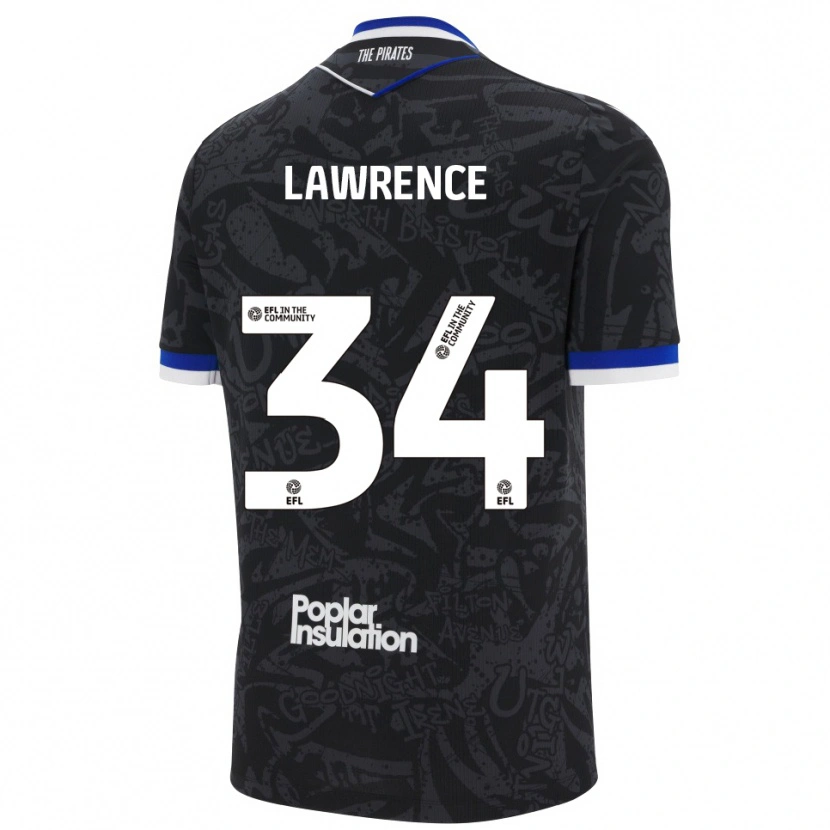 Danxen Herren Jerry Lawrence #34 Schwarz Weiß Auswärtstrikot Trikot 2025/26 T-Shirt Österreich