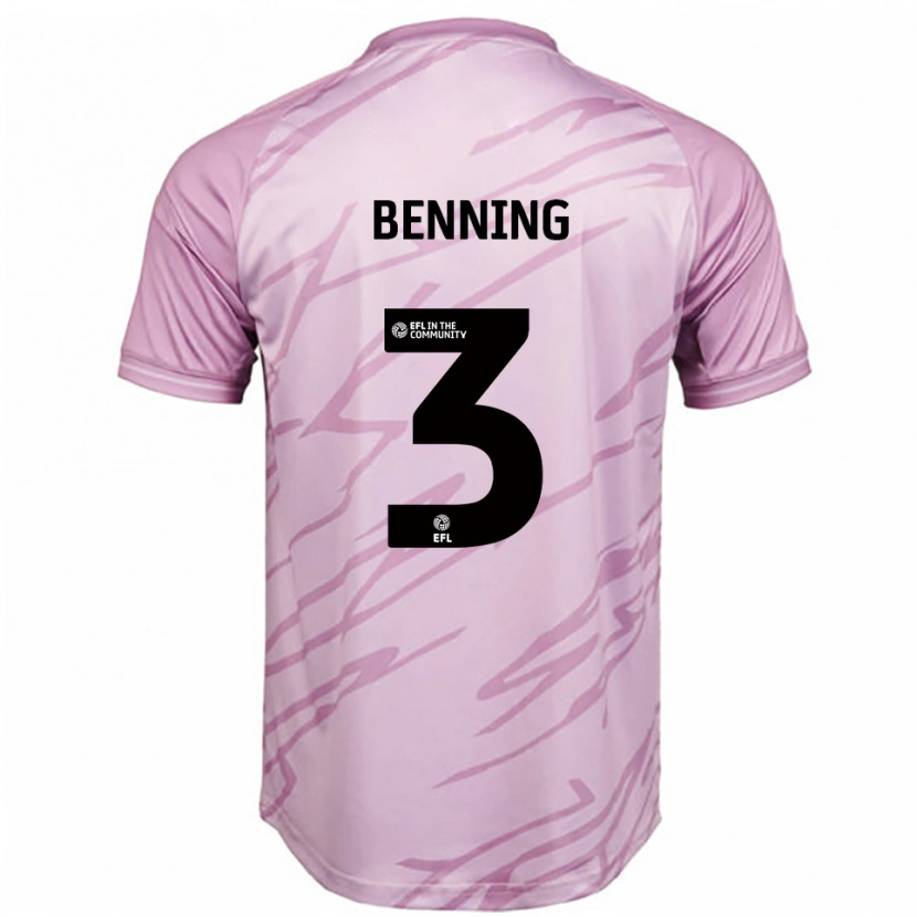 Danxen Herren Mal Benning #3 Pink Schwarz Auswärtstrikot Trikot 2025/26 T-Shirt Österreich