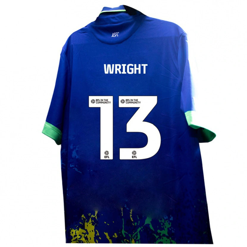 Danxen Herren Oliver Wright #13 Blau Gelb Auswärtstrikot Trikot 2025/26 T-Shirt Österreich