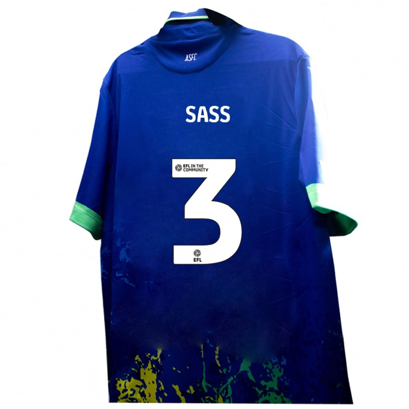 Danxen Herren Freddie Sass #3 Blau Gelb Auswärtstrikot Trikot 2025/26 T-Shirt Österreich