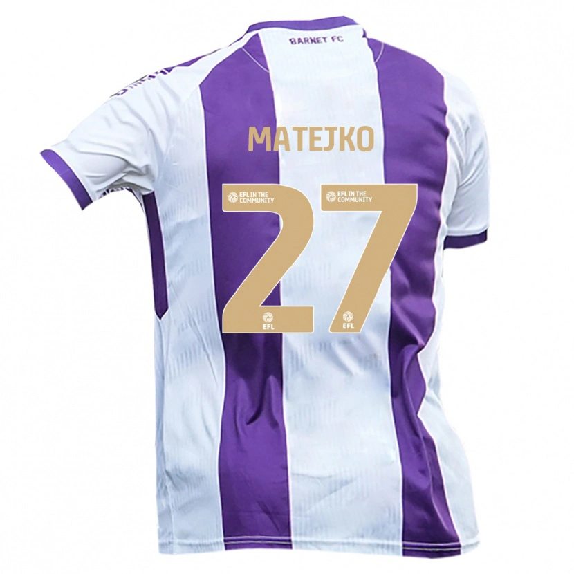 Danxen Herren Patrick Matejko #27 Weiß Lila Auswärtstrikot Trikot 2025/26 T-Shirt Österreich