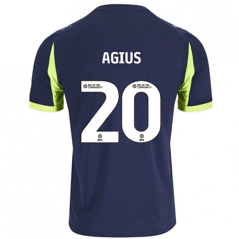 Danxen Herren Calum Agius #20 Marine Fluoreszierendes Grün Auswärtstrikot Trikot 2025/26 T-Shirt Österreich