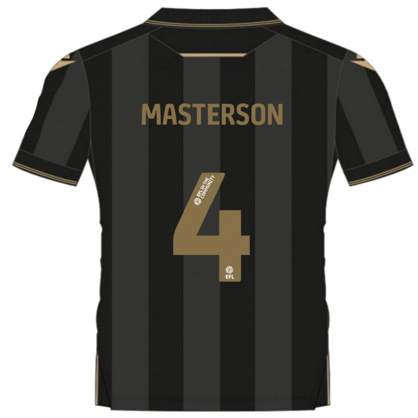 Danxen Herren Conor Masterson #4 Schwarz Gold Auswärtstrikot Trikot 2025/26 T-Shirt Österreich