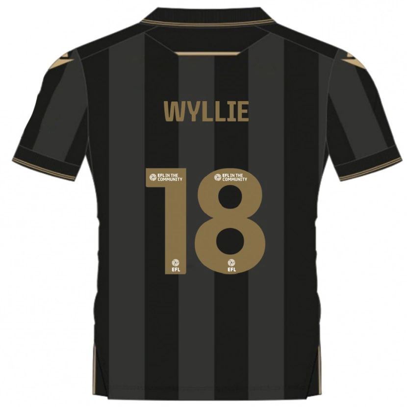 Danxen Herren Marcus Wyllie #18 Schwarz Gold Auswärtstrikot Trikot 2025/26 T-Shirt Österreich