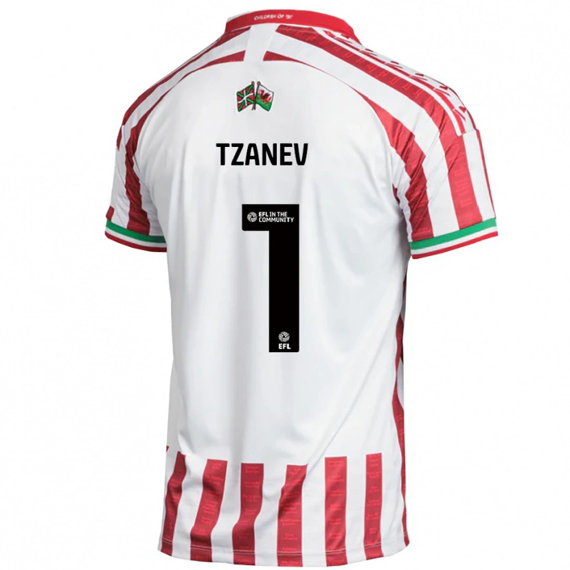 Danxen Herren Nik Tzanev #1 Rot Weiß Auswärtstrikot Trikot 2025/26 T-Shirt Österreich