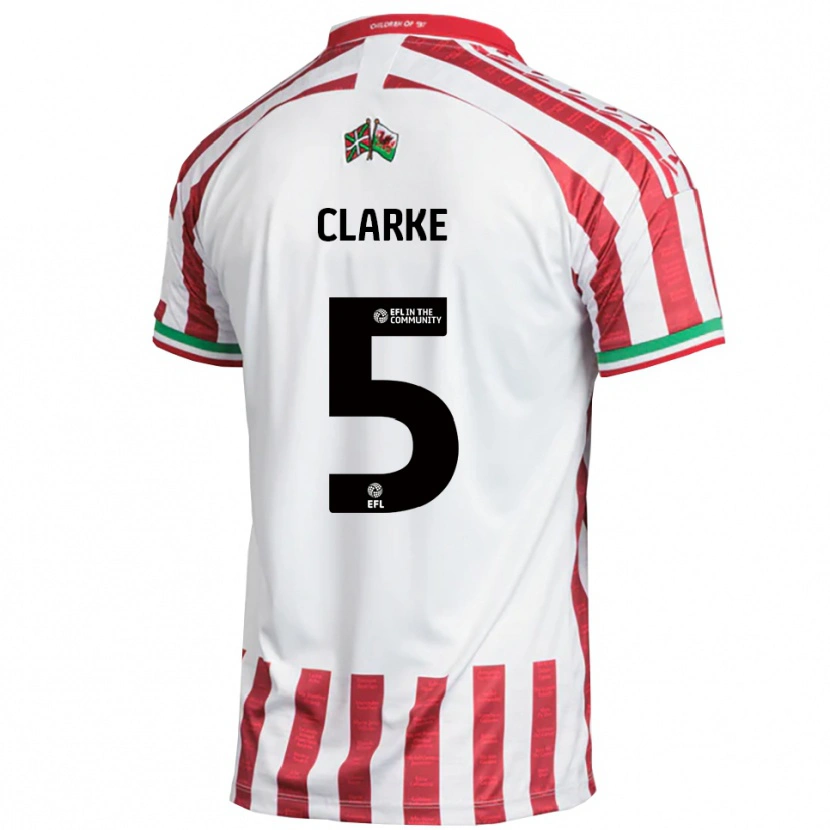 Danxen Herren James Clarke #5 Rot Weiß Auswärtstrikot Trikot 2025/26 T-Shirt Österreich