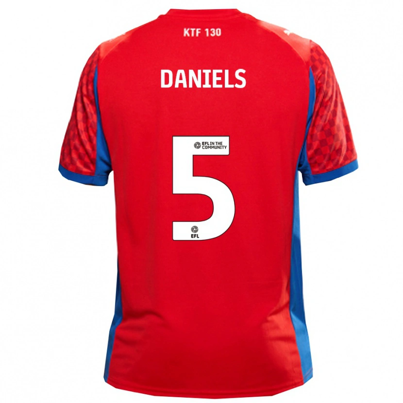 Danxen Herren Donervon Daniels #5 Rot Blau Auswärtstrikot Trikot 2025/26 T-Shirt Österreich