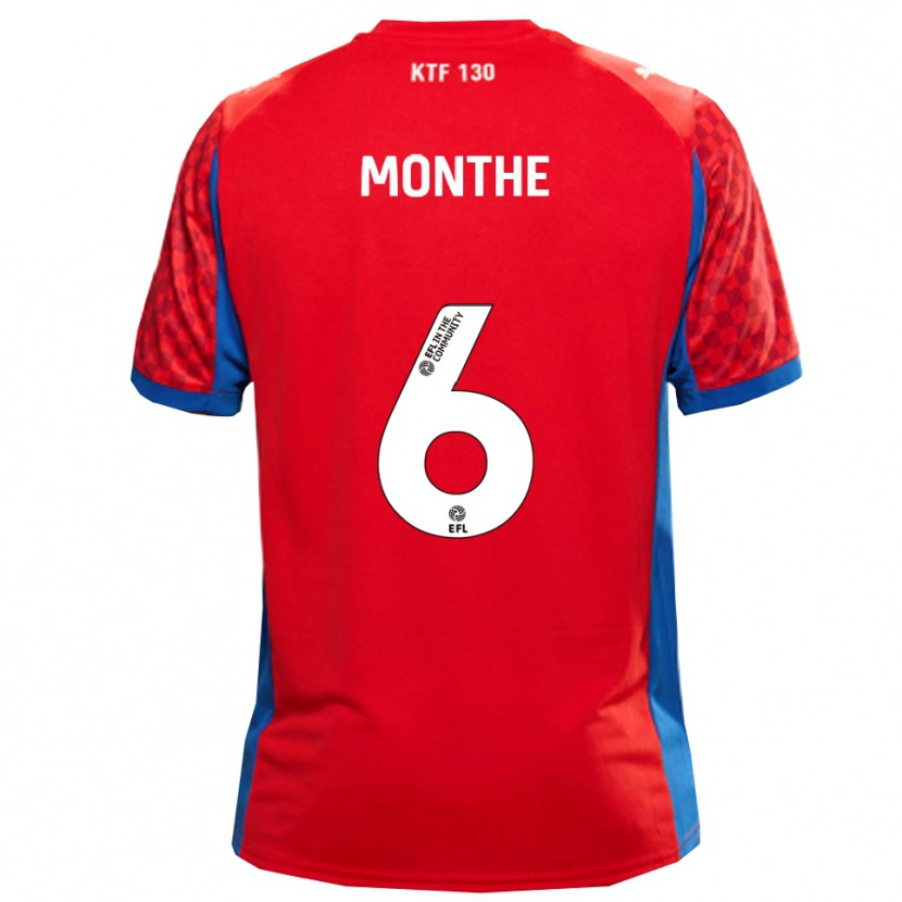 Danxen Herren Manny Monthe #6 Rot Blau Auswärtstrikot Trikot 2025/26 T-Shirt Österreich