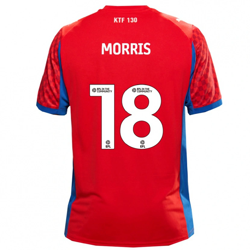 Danxen Herren Kieron Morris #18 Rot Blau Auswärtstrikot Trikot 2025/26 T-Shirt Österreich