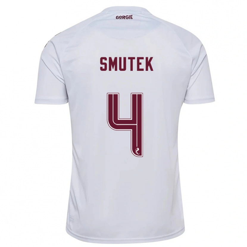 Danxen Herren Kai Smutek #4 Weiß Burgunderrot Auswärtstrikot Trikot 2025/26 T-Shirt Österreich