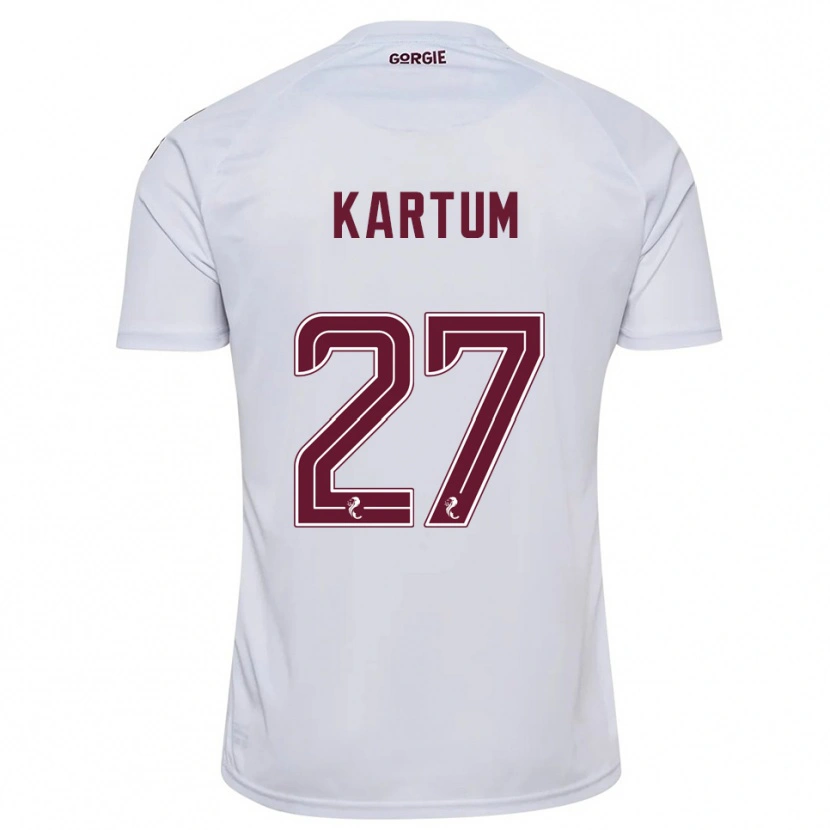 Danxen Herren Sander Kartum #27 Weiß Burgunderrot Auswärtstrikot Trikot 2025/26 T-Shirt Österreich
