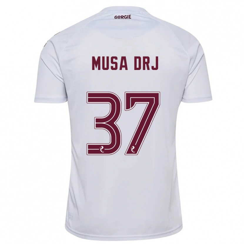 Danxen Herren Musa Drammeh #37 Weiß Burgunderrot Auswärtstrikot Trikot 2025/26 T-Shirt Österreich