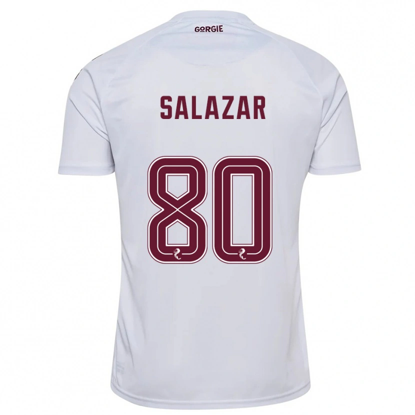 Danxen Herren Andrés Salazar #80 Weiß Burgunderrot Auswärtstrikot Trikot 2025/26 T-Shirt Österreich