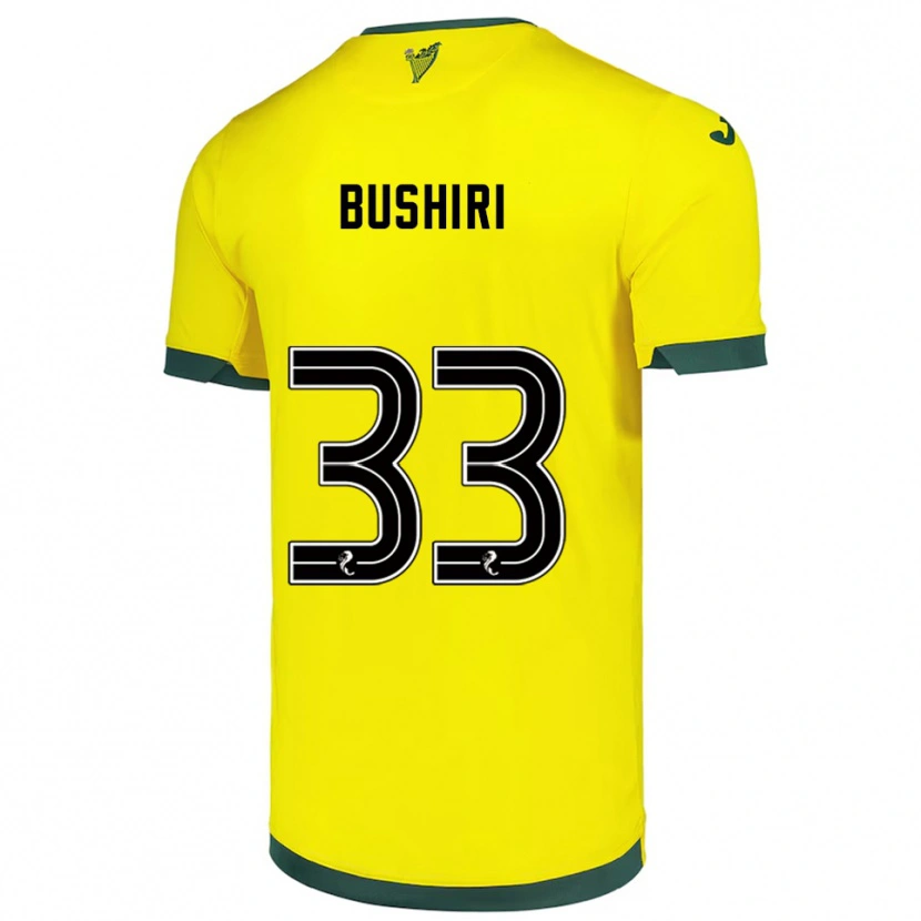 Danxen Herren Rocky Bushiri #33 Gelb Grün Auswärtstrikot Trikot 2025/26 T-Shirt Österreich