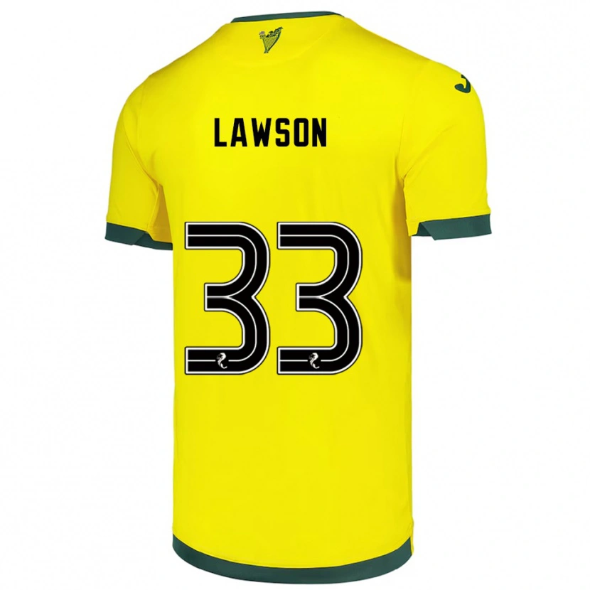 Danxen Herren Poppy Lawson #33 Gelb Grün Auswärtstrikot Trikot 2025/26 T-Shirt Österreich