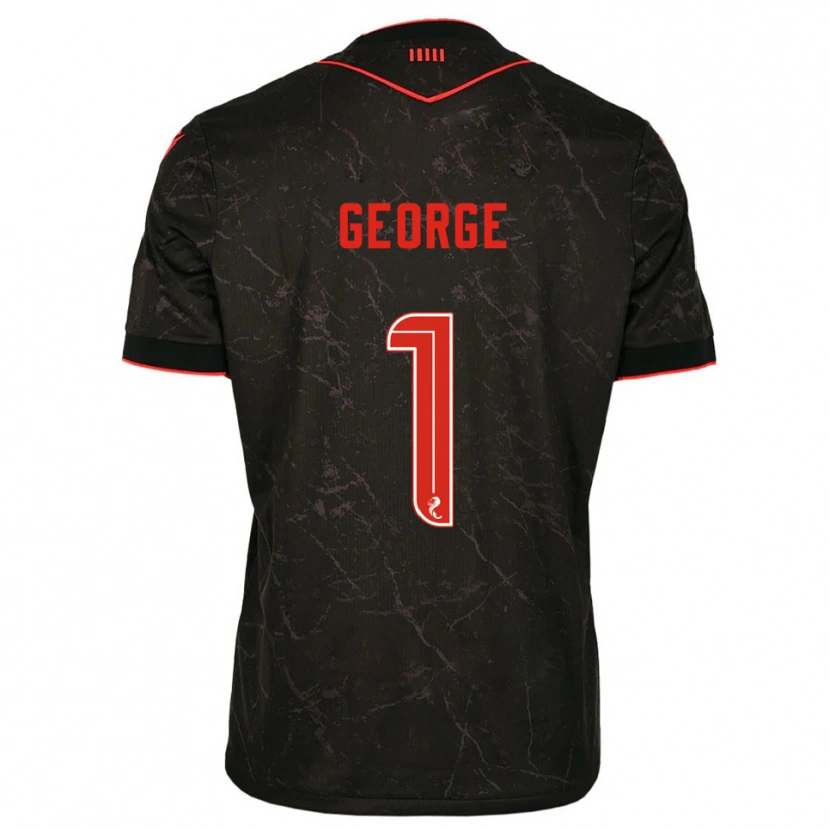 Danxen Herren Shamal George #1 Schwarz Rot Auswärtstrikot Trikot 2025/26 T-Shirt Österreich
