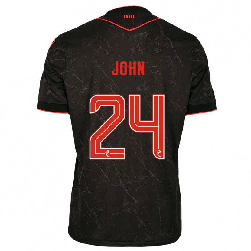 Danxen Herren Declan John #24 Schwarz Rot Auswärtstrikot Trikot 2025/26 T-Shirt Österreich