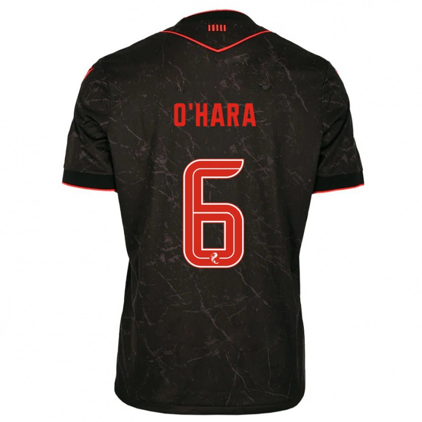 Danxen Herren Mark O'hara #6 Schwarz Rot Auswärtstrikot Trikot 2025/26 T-Shirt Österreich