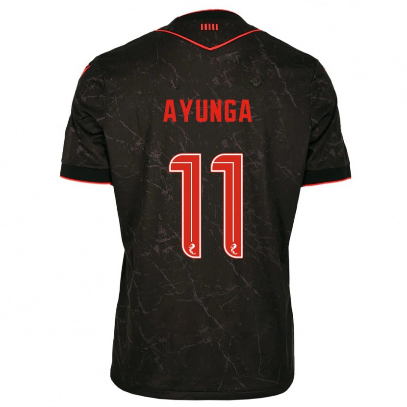 Danxen Herren Jonah Ayunga #11 Schwarz Rot Auswärtstrikot Trikot 2025/26 T-Shirt Österreich