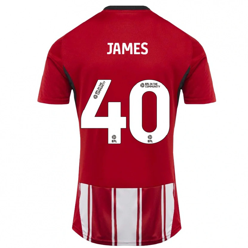 Danxen Damen Ed James #40 Rot Weiß Schwarz Heimtrikot Trikot 2025/26 T-Shirt Österreich
