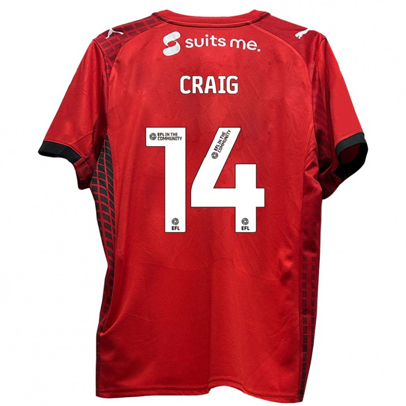Danxen Damen Michael Craig #14 Rot Schwarz Heimtrikot Trikot 2025/26 T-Shirt Österreich