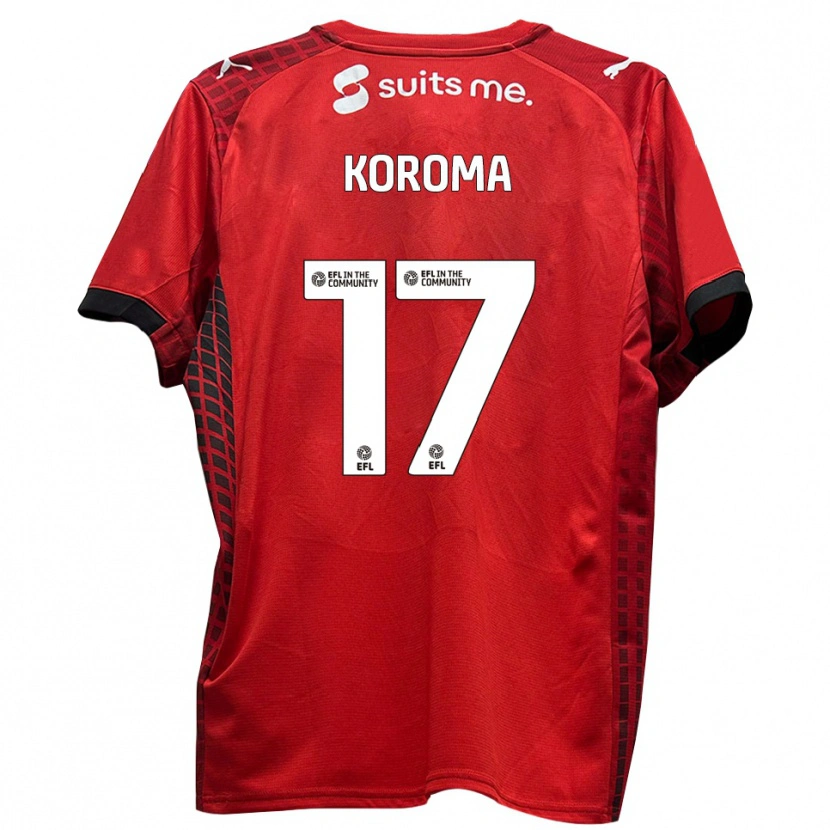 Danxen Damen Josh Koroma #17 Rot Schwarz Heimtrikot Trikot 2025/26 T-Shirt Österreich