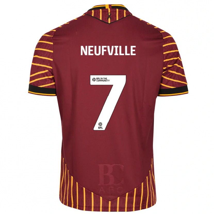 Danxen Damen Josh Neufville #7 Orange Burgunderrot Heimtrikot Trikot 2025/26 T-Shirt Österreich