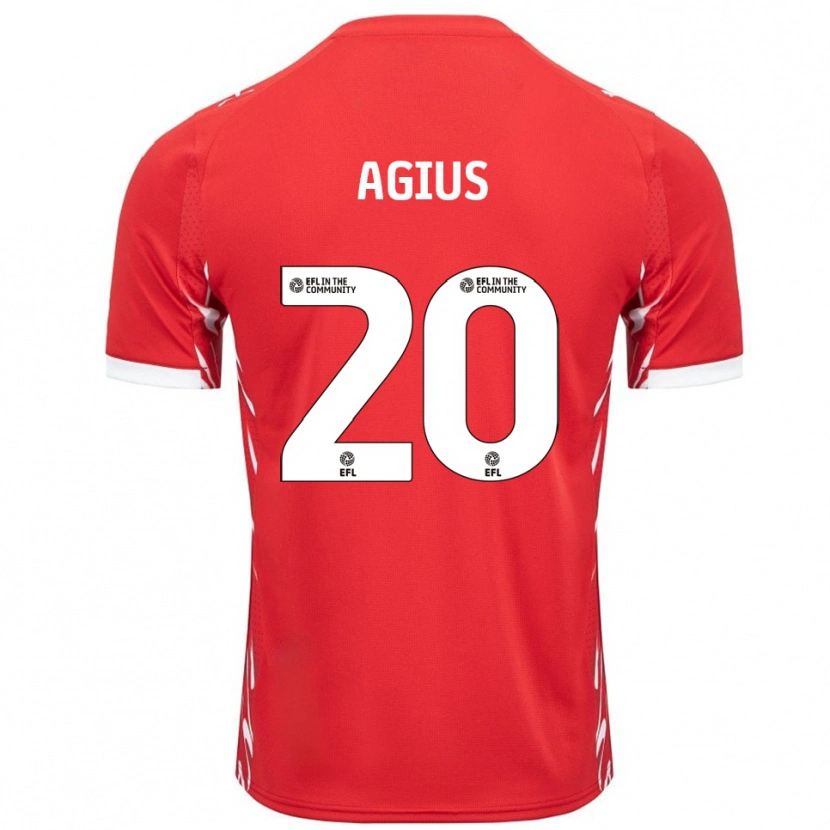 Danxen Damen Calum Agius #20 Rot Weiß Heimtrikot Trikot 2025/26 T-Shirt Österreich