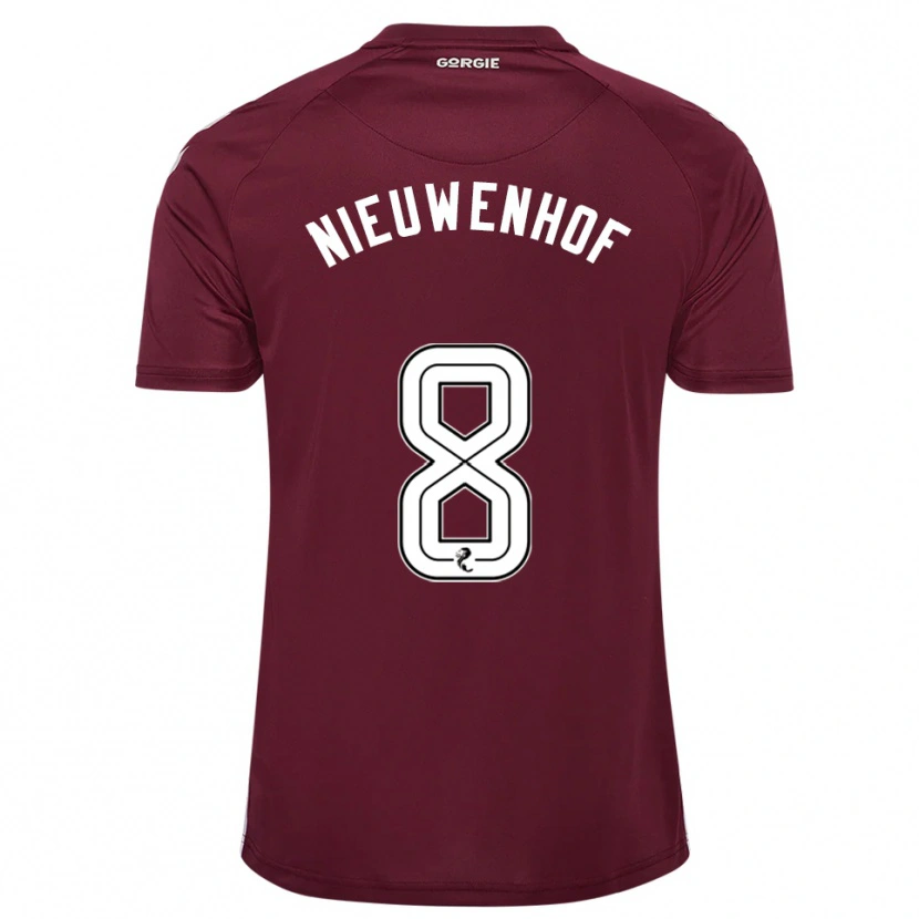 Danxen Damen Calem Nieuwenhof #8 Burgunderrot Weiß Heimtrikot Trikot 2025/26 T-Shirt Österreich