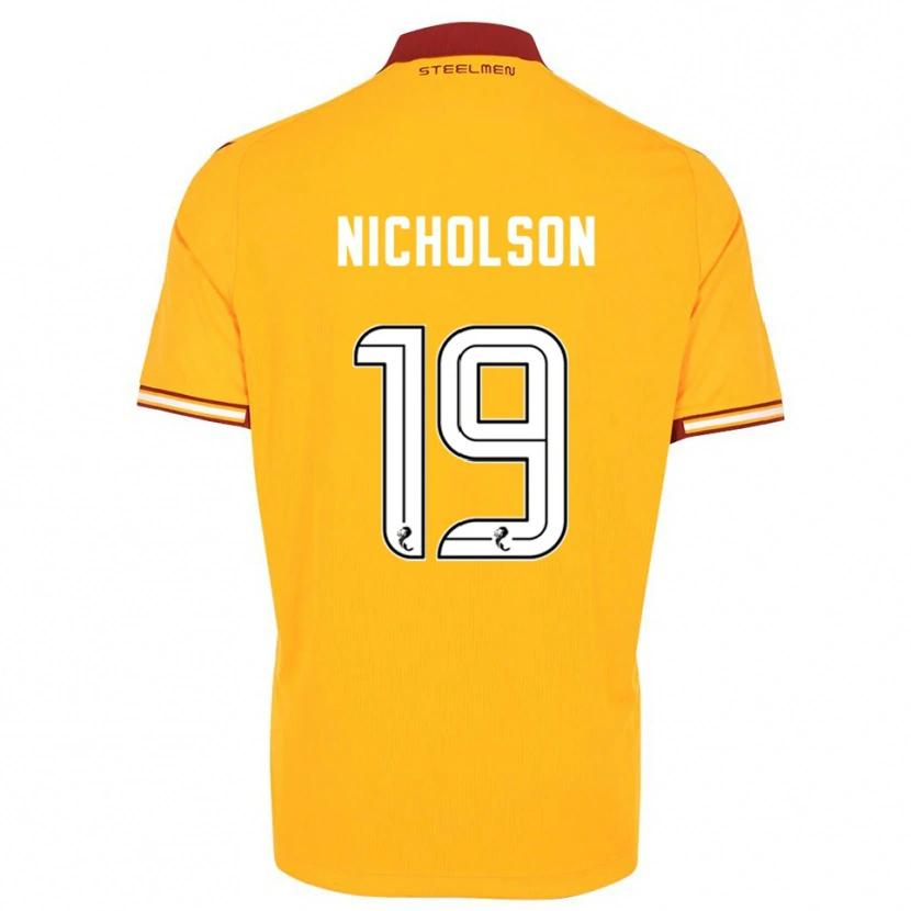 Danxen Damen Sam Nicholson #19 Gelb Burgunderrot Heimtrikot Trikot 2025/26 T-Shirt Österreich