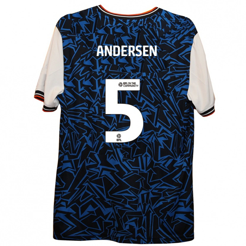 Danxen Damen Mads Andersen #5 Blau Schwarz Weiß Auswärtstrikot Trikot 2025/26 T-Shirt Österreich